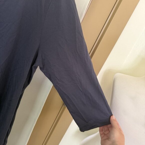 Wool& Womens 2x Blue V-Neck 3/4 Sleeve Merino Wool Blend Willow Dress Pockets - Picture 3 of 8